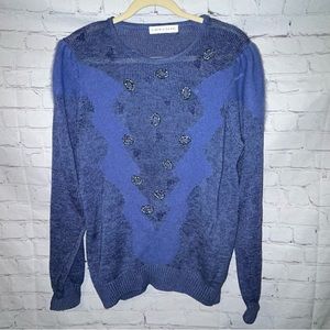 Vintage 1980s Malina Wong angora blend‎ sweater size 40/M